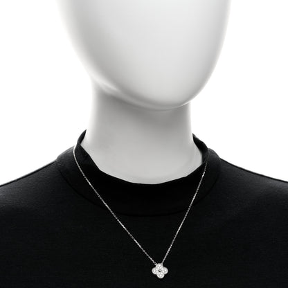 Van Cleef & Arpels 18K White Gold Diamond Vintage Alhambra Pendant Necklace 2 of 5
