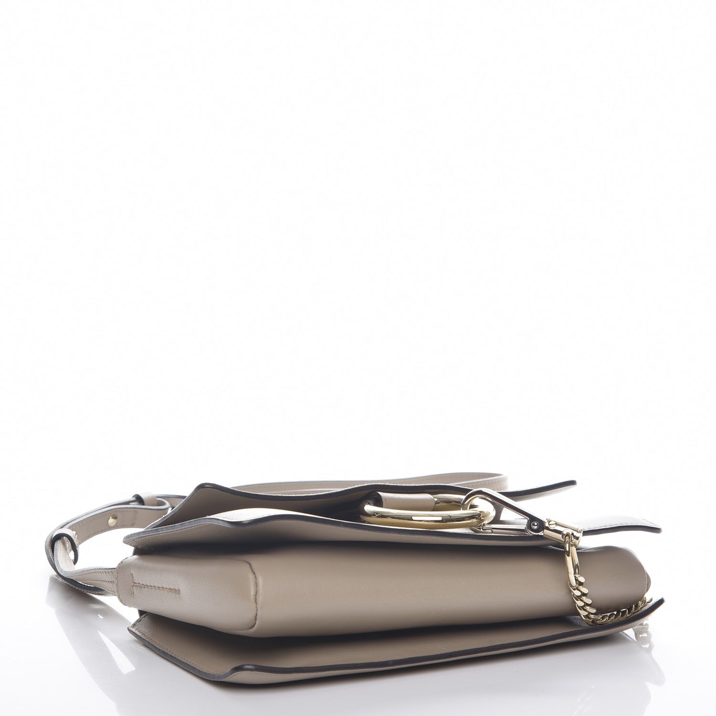 Suede Calfskin Small Faye Shoulder Bag Motty Grey