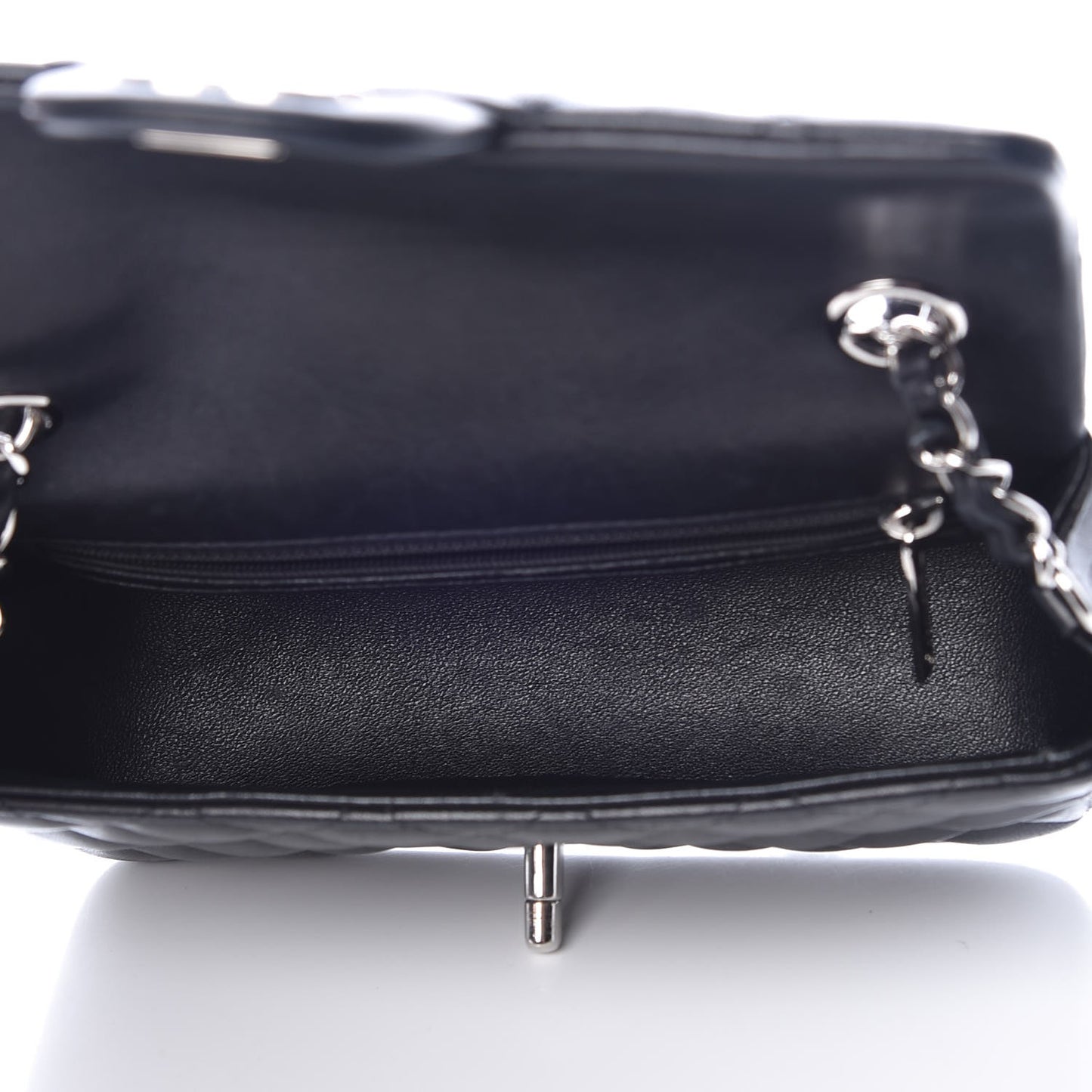 Lambskin Quilted Mini Rectangular Flap Black
