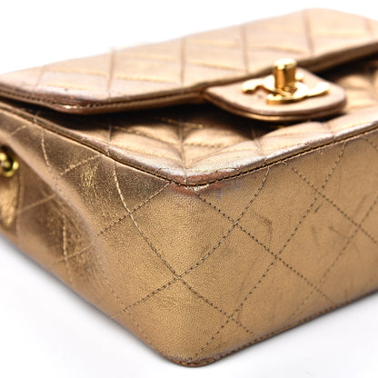 Chanel Metallic Lambskin Quilted Mini Square Flap Gold 7 of 19