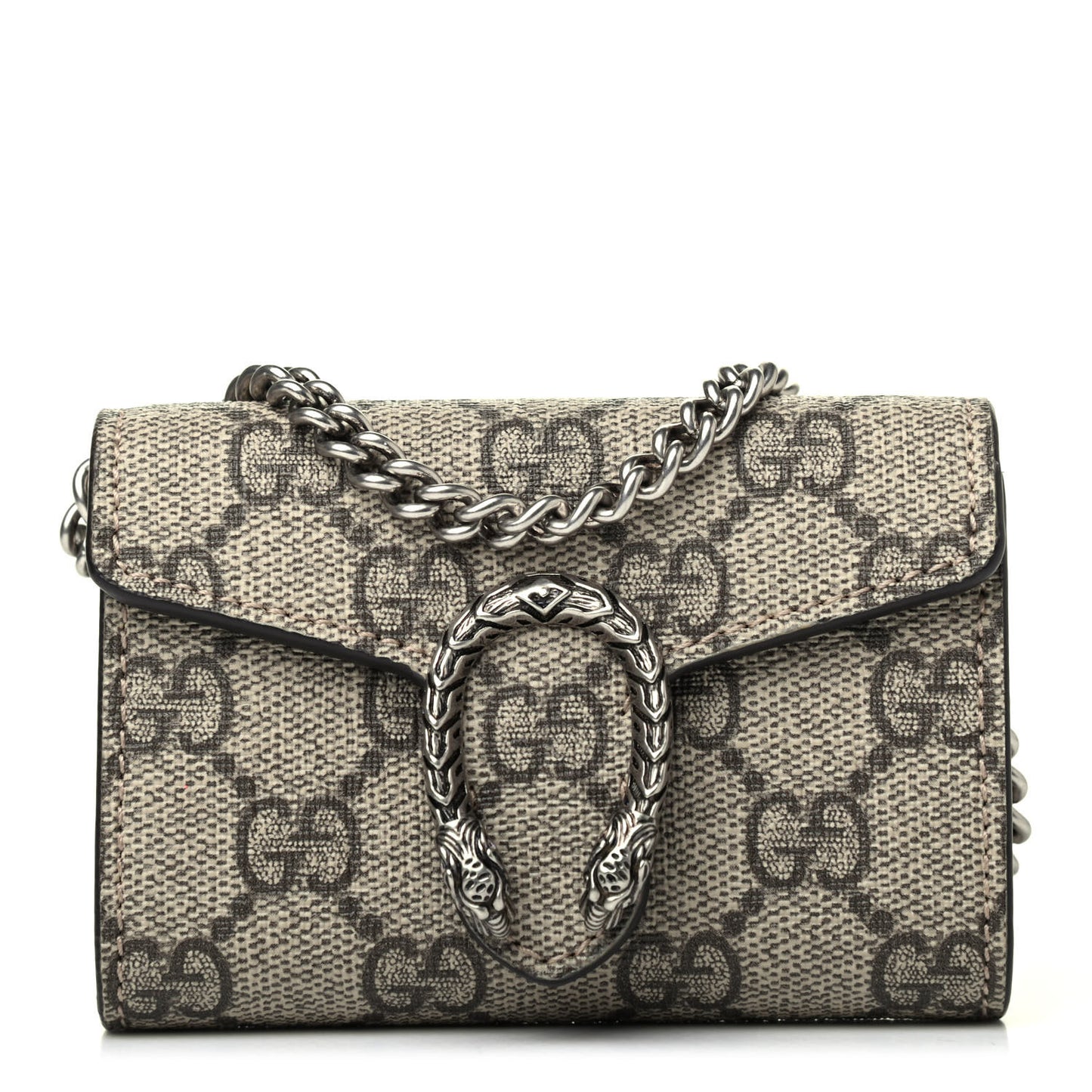 GG Supreme Monogram Dionysus Coin Purse Taupe