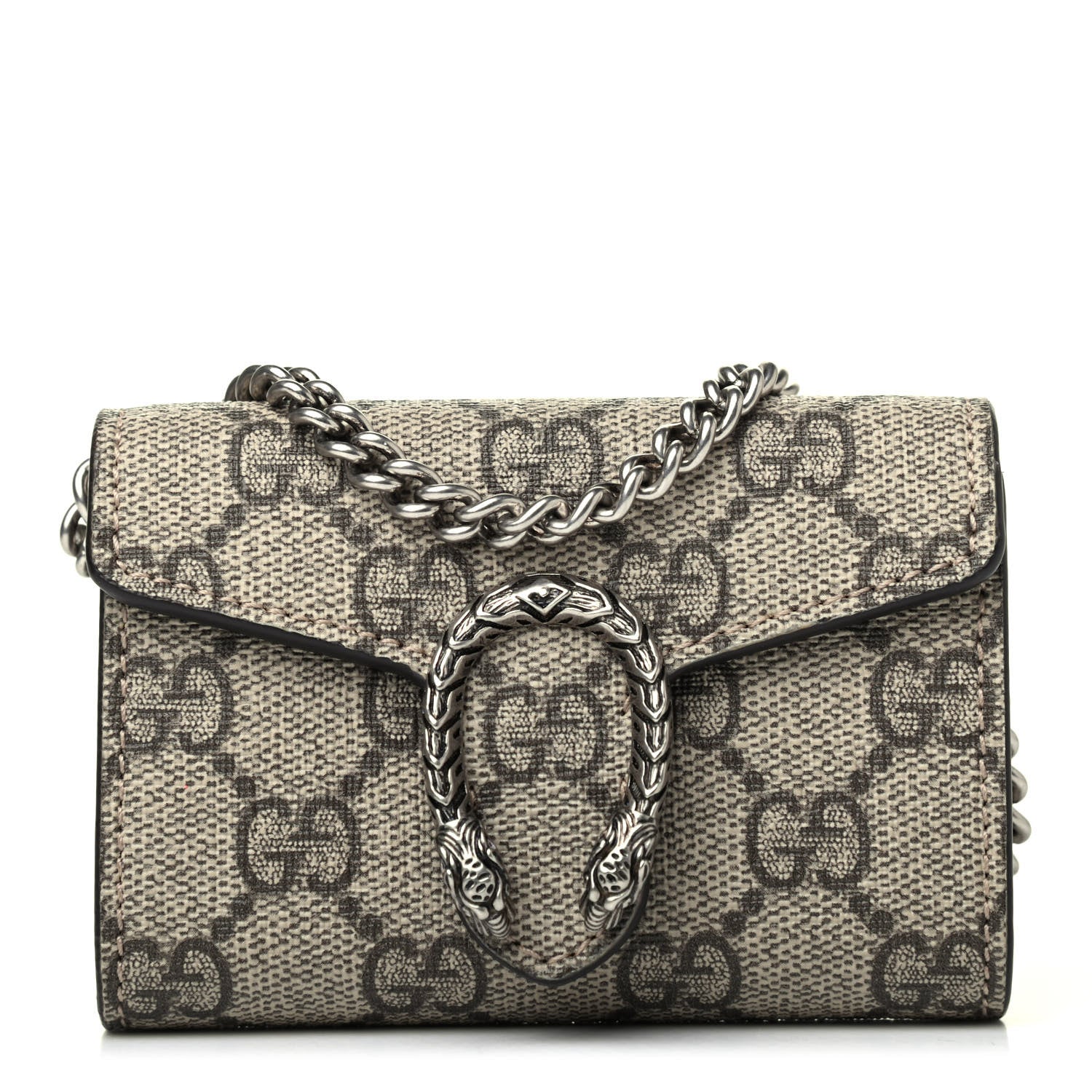 Gucci GG Supreme Monogram Dionysus Coin Purse Taupe 1 of 5