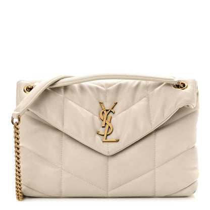 Saint Laurent Lambskin Quilted Small Loulou Puffer Monogram Chain Satchel Crema Soft 1 of 13
