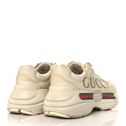 Gucci Calfskin Logo Womens Rhyton Sneakers 38 Ivory 4 of 8