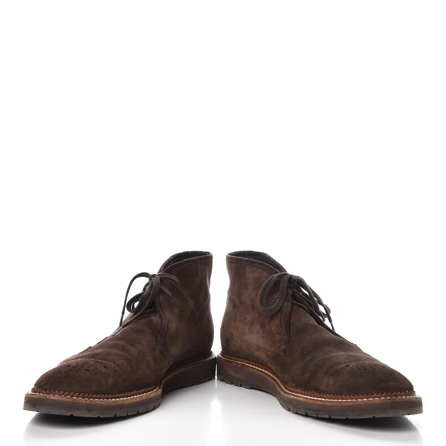Mens Suede Brogues Boots 9.5 Brown