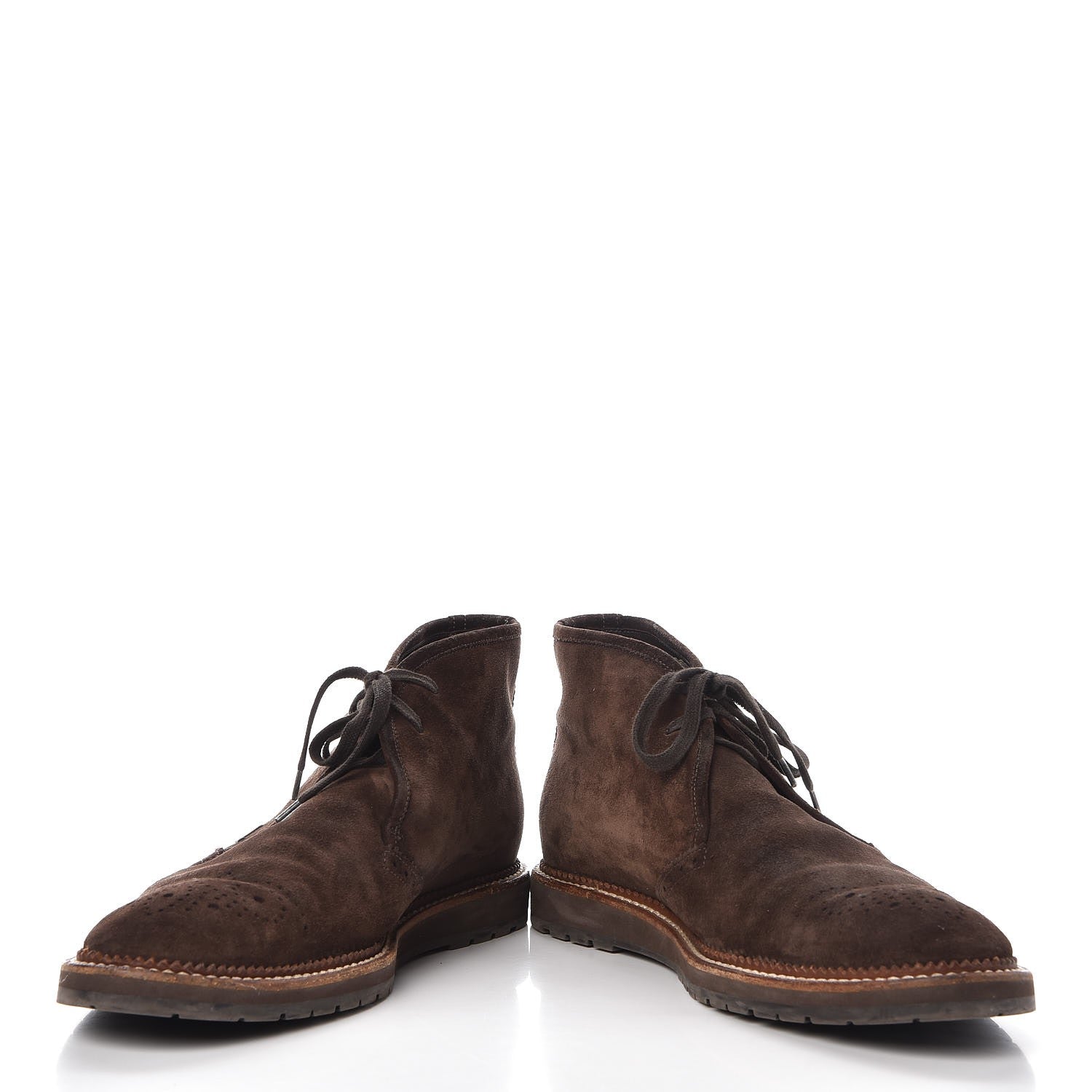 Louis Vuitton Mens Suede Brogues Boots 9.5 Brown 6 of 23
