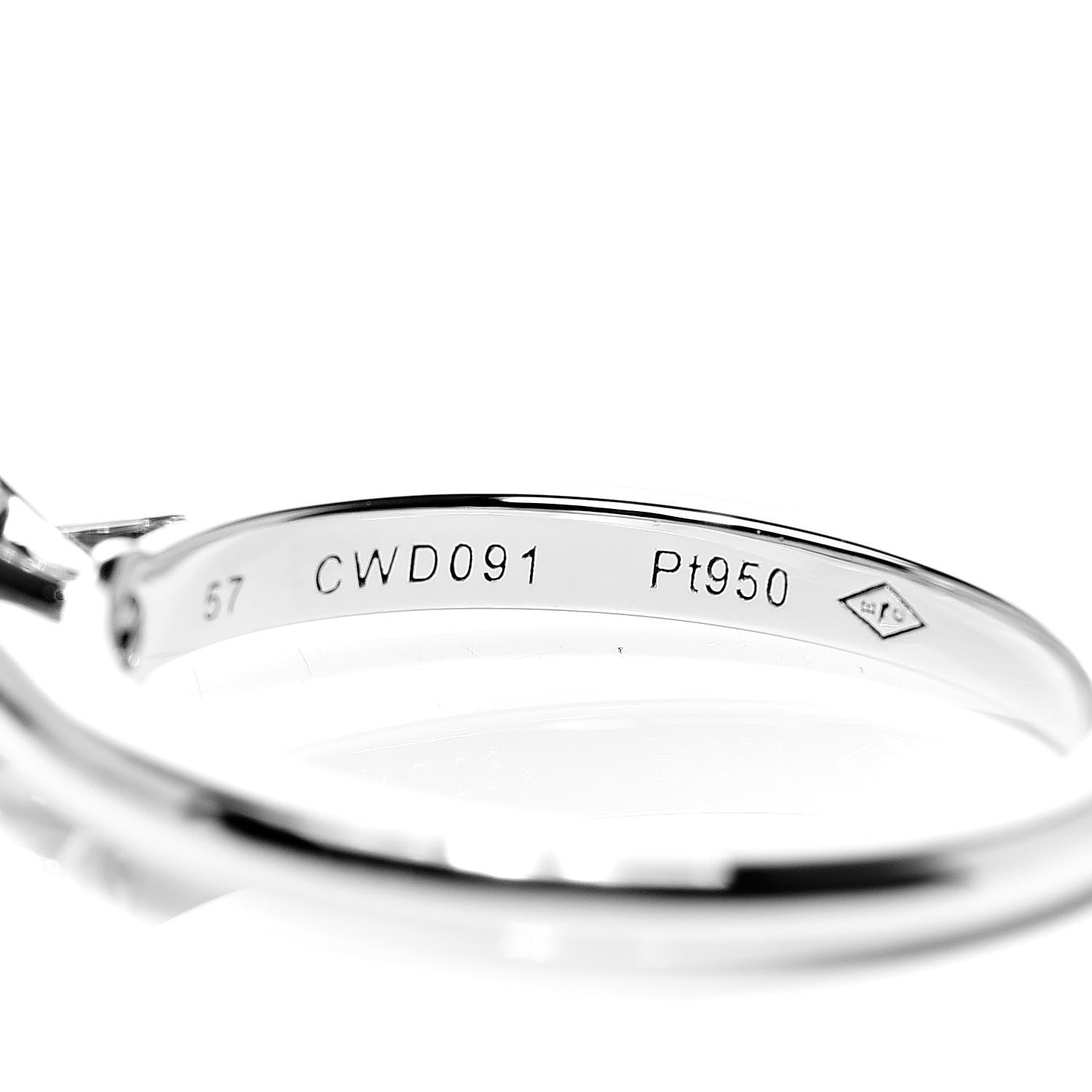 Cartier Platinum Diamond .63ct Solitaire Engagement Ring 57 8 6 of 7