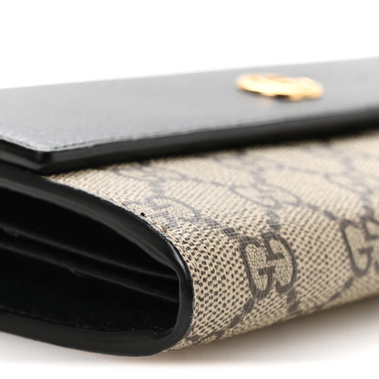 Gucci Dollar Calfskin GG Supreme Monogram Petite GG Marmont Wallet Chain Bag Black Beige Ebony 9 of 11