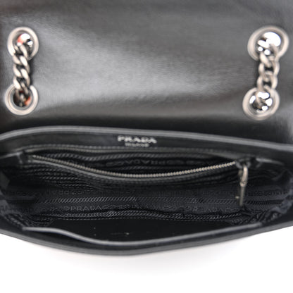 Prada Glace Calfskin Studded Crossbody Black 5 of 11