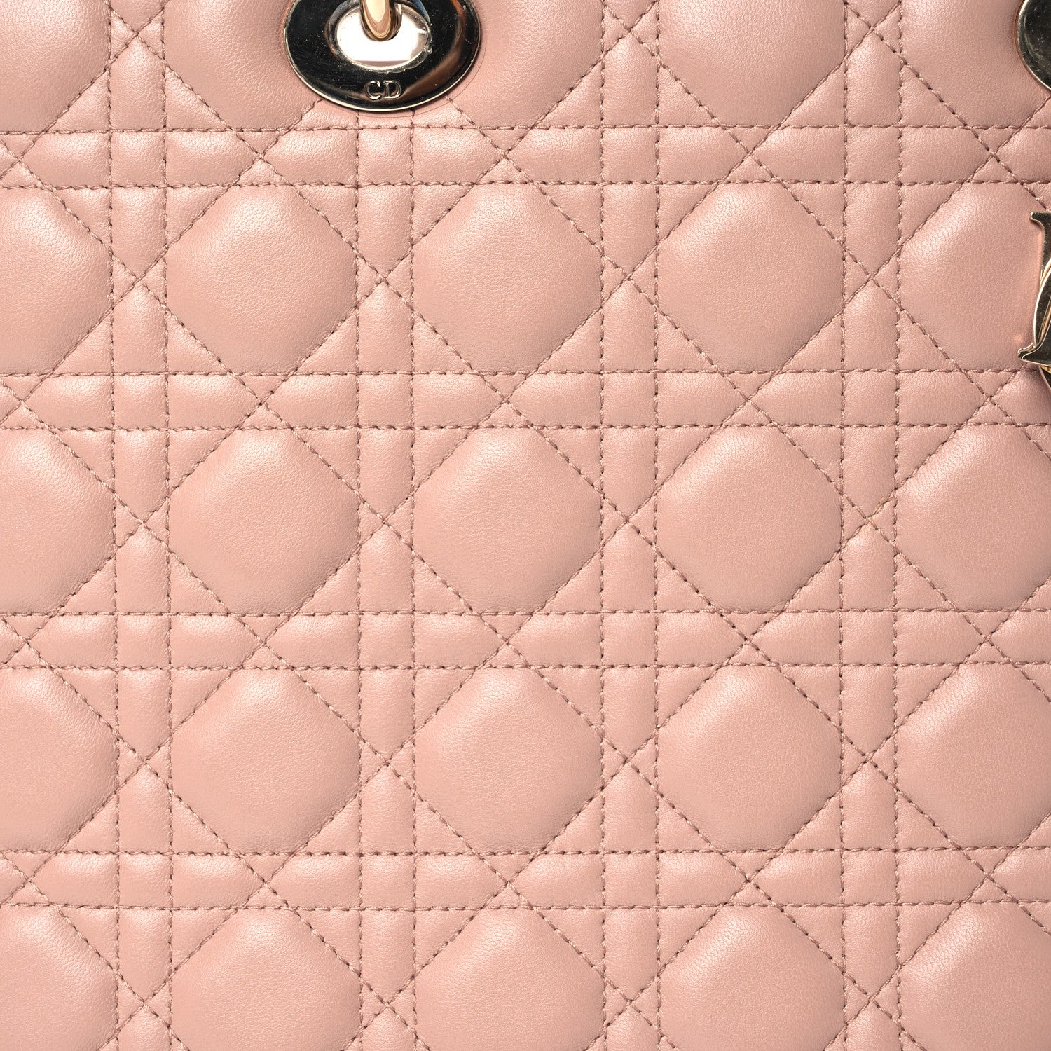 Christian Dior Lambskin Cannage Large Lady Dior Beige 8 of 17