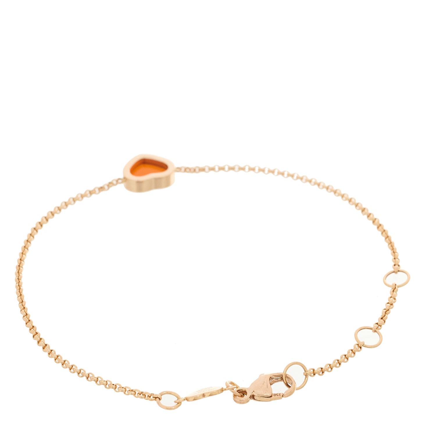 Chopard 18K Rose Gold Carnelian My Happy Hearts Bracelet 2 of 3