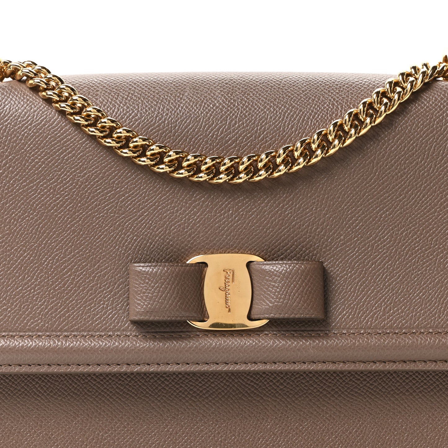 Printed Calfskin Ginny Shoulder Bag Grey