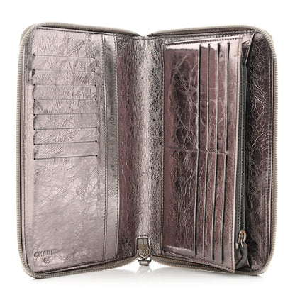 Chanel Metallic Aged Calfskin CC Bow Wallet Silver 5 of 12