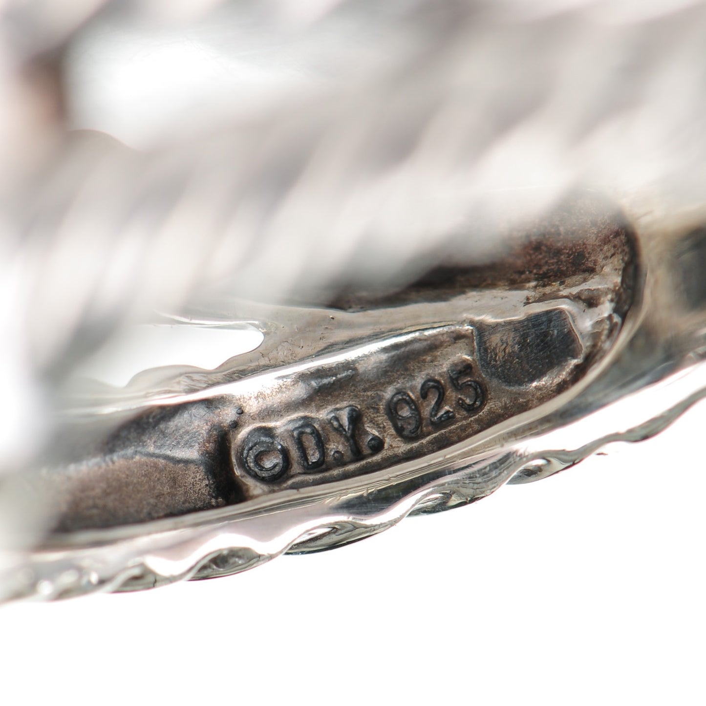 Sterling Silver Diamond Hematite 11mm Albion Ring 50 5.25