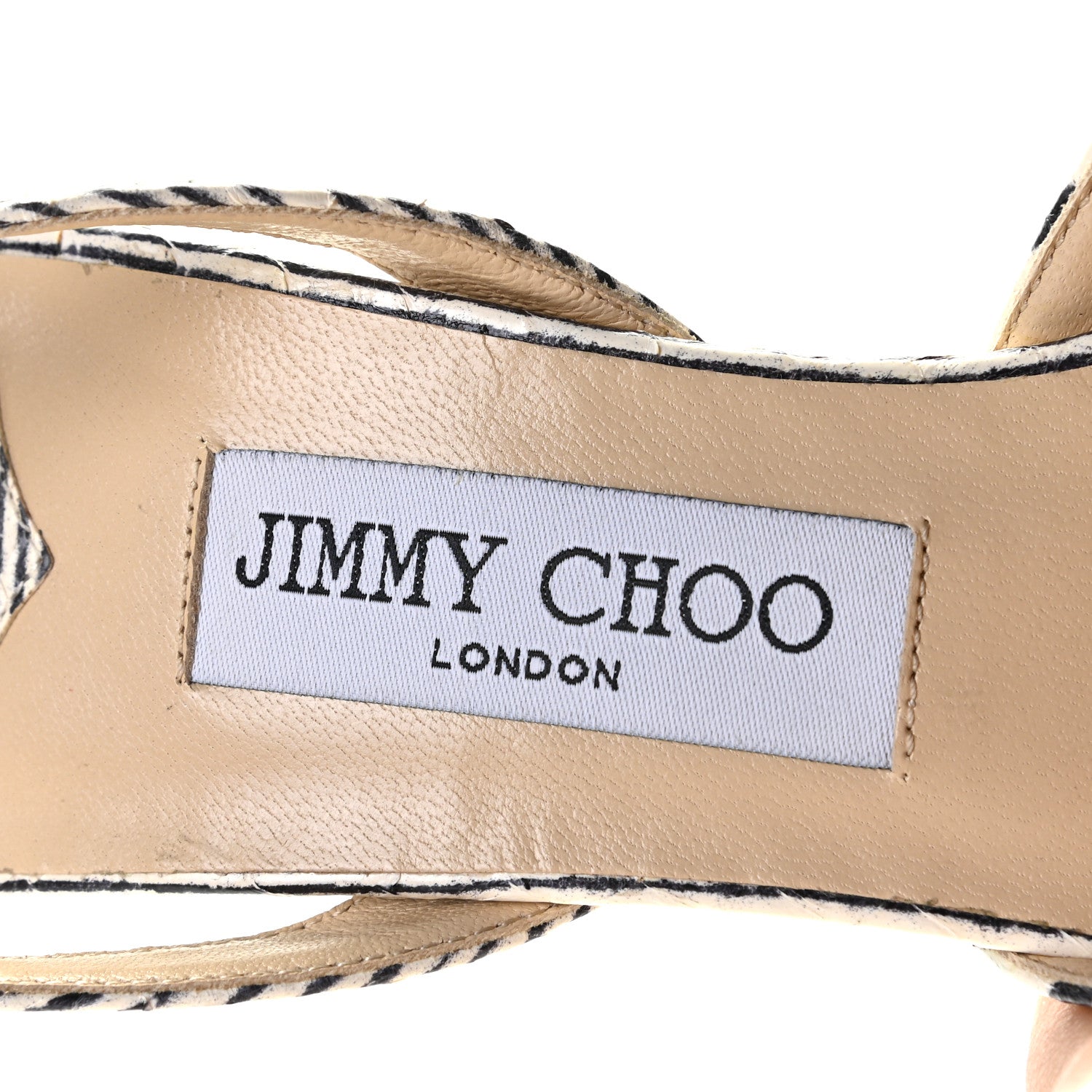 Jimmy Choo Elaphe Striped Tilly 100 Pumps 39 Black Off White 7 of 11