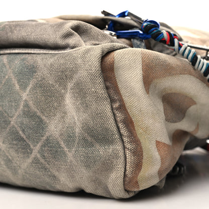 Chanel Graffiti Printed Canvas Medium Backpack Grey 9 of 10