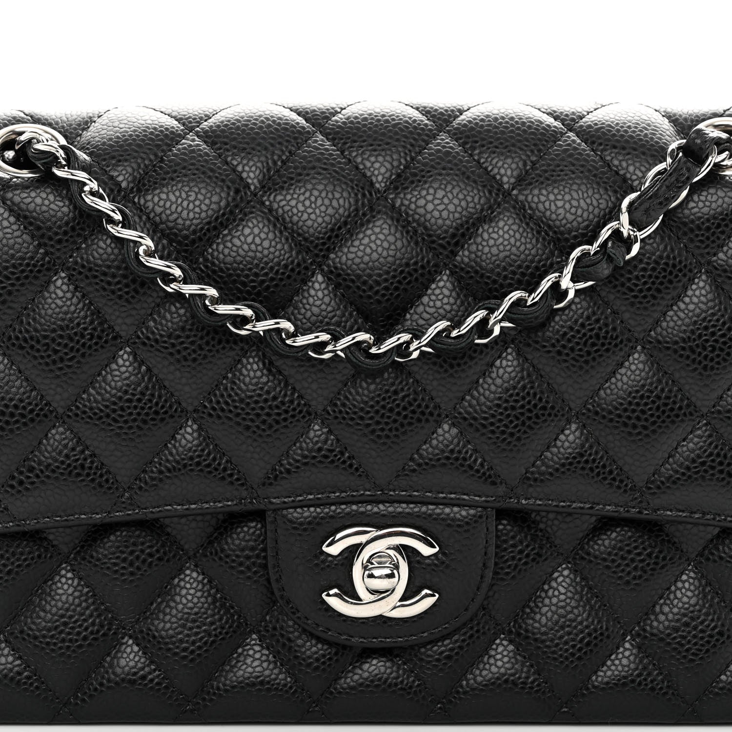 Chanel Caviar Quilted Medium Double Flap Black 8 of 12