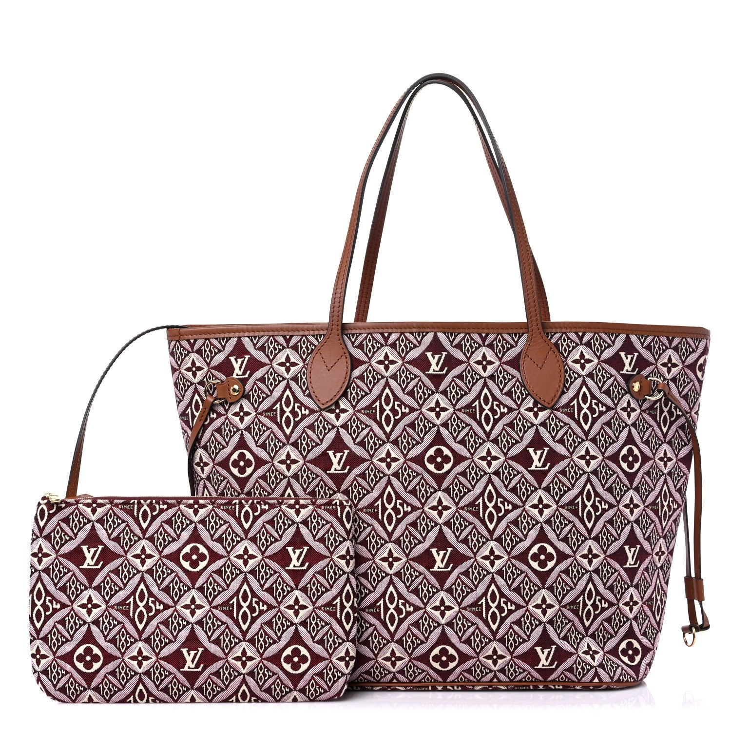 Louis Vuitton Jacquard Since 1854 Neverfull MM Bordeaux 1 of 15