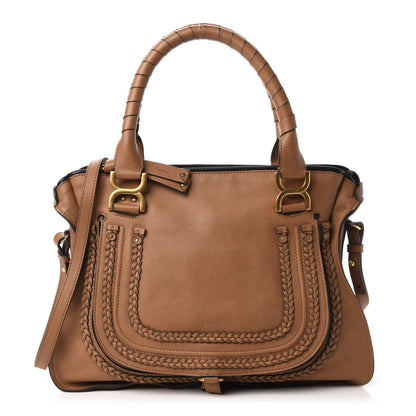 Chloe Calfskin Braided Medium Marcie Satchel Nut 1 of 9