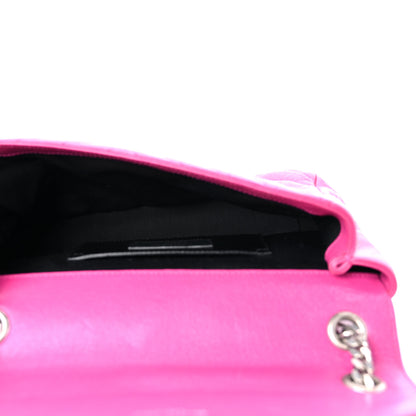 Saint Laurent Sheepskin Matelasse Chevron Medium Monogram Chain Bag Electric Pink 5 of 16