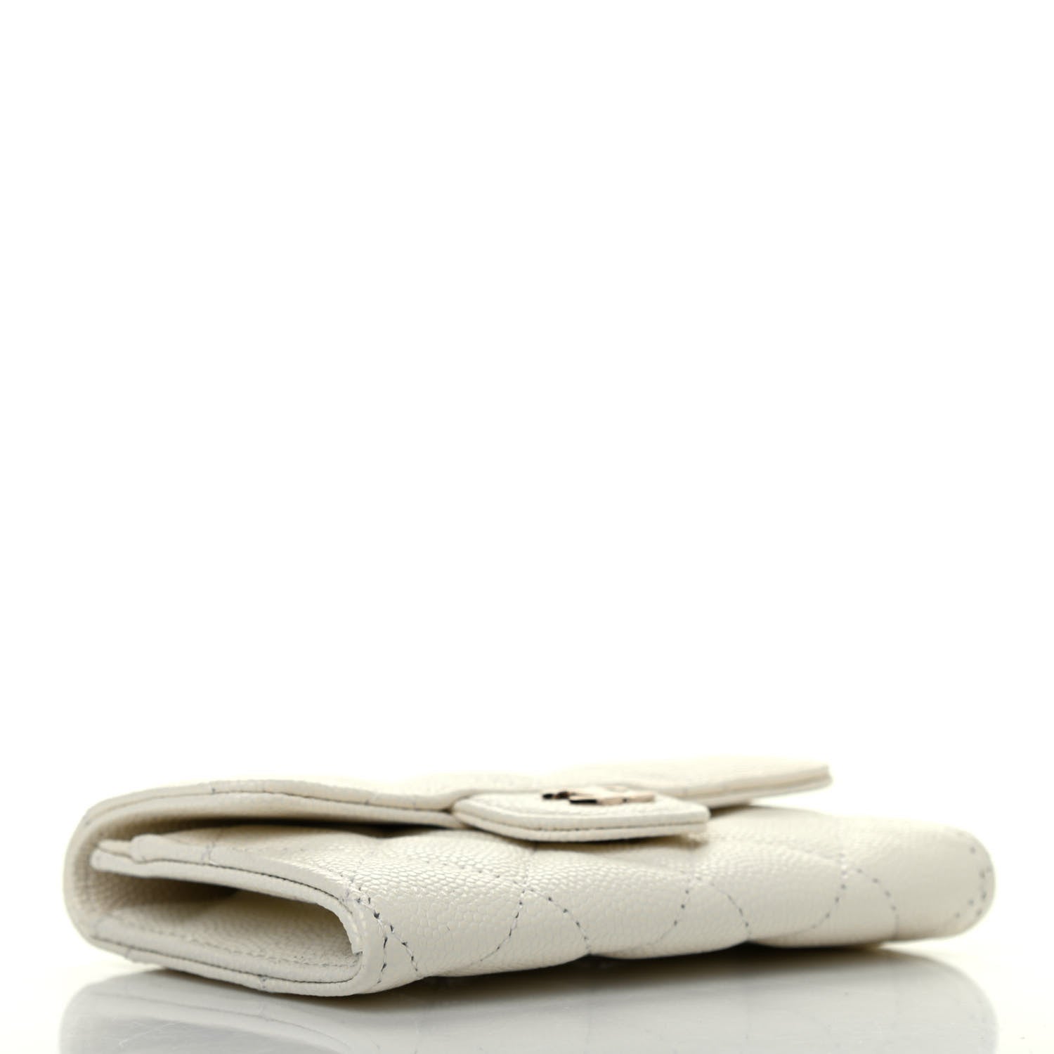 Chanel Caviar Quilted Flap Card Holder White 3 of 4