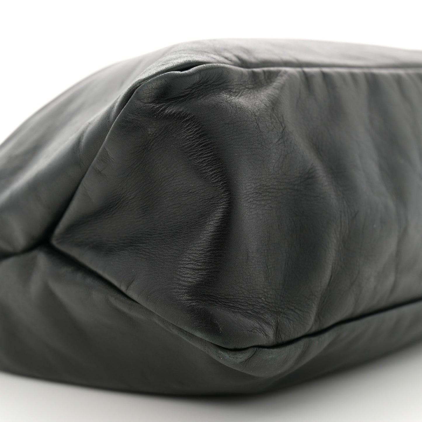 Calfskin Medium Horsebit Chain Hobo Black