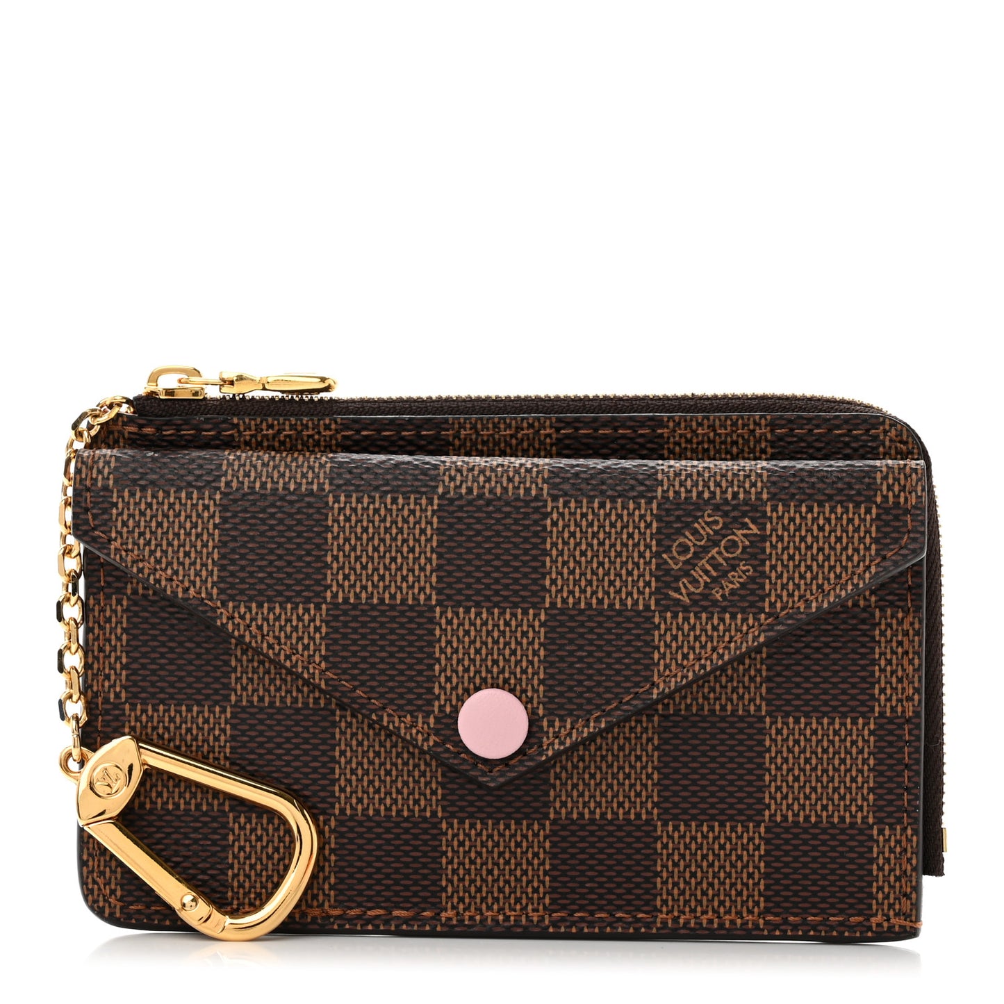 Damier Ebene Recto Verso Card Holder Rose Ballerine