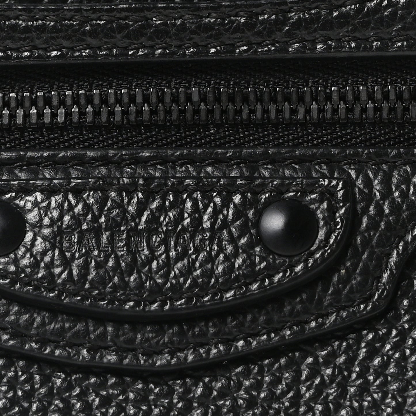 Grained Calfskin Neo Classic Black Hardware Mini City Black