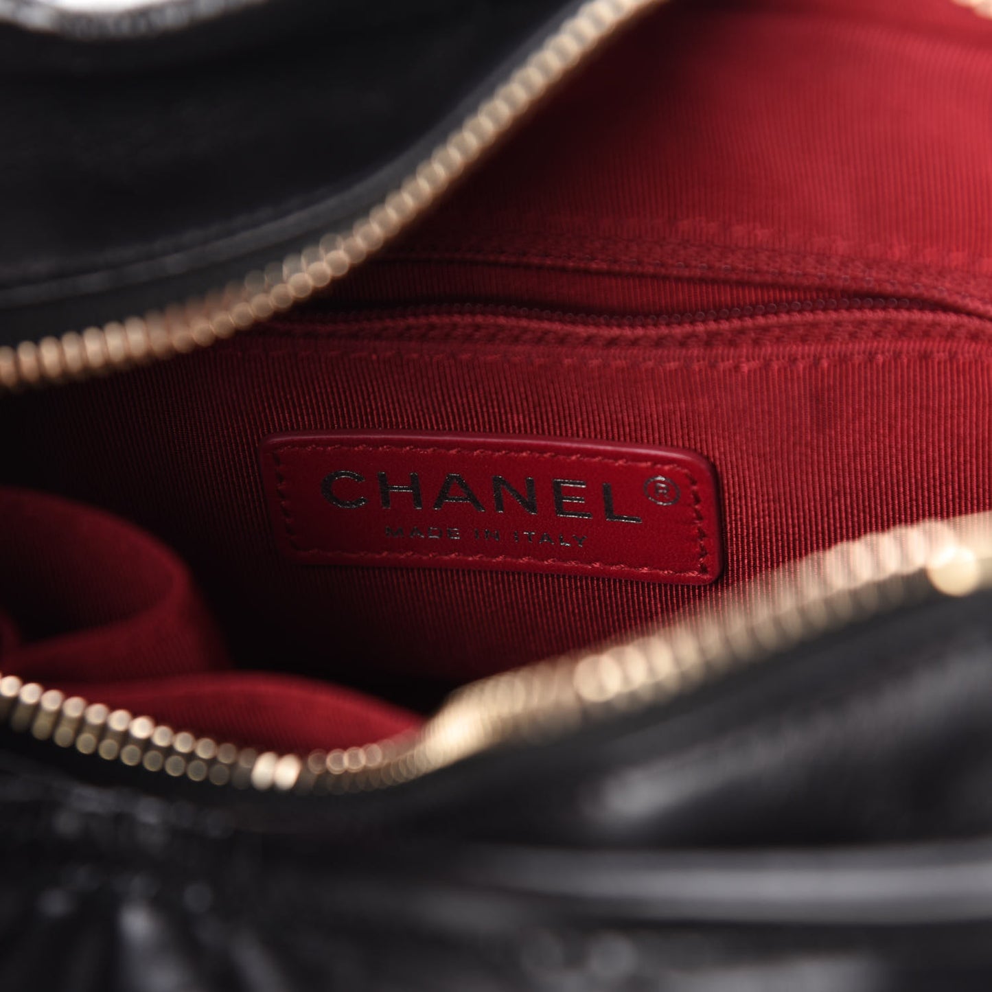 Aged Calfskin Quilted Small Gabrielle Hobo Black