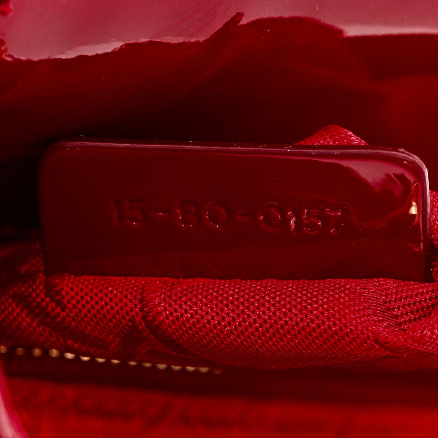 Patent Cannage Mini Lady Dior Red