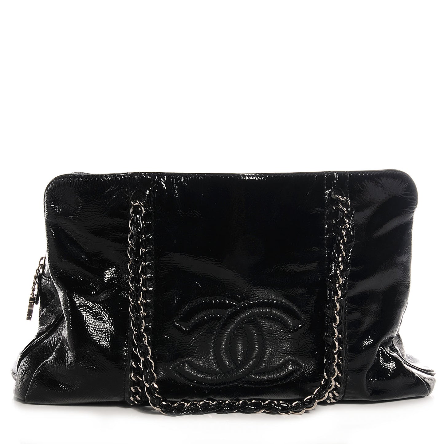 Patent Luxe Ligne Large Tote Black