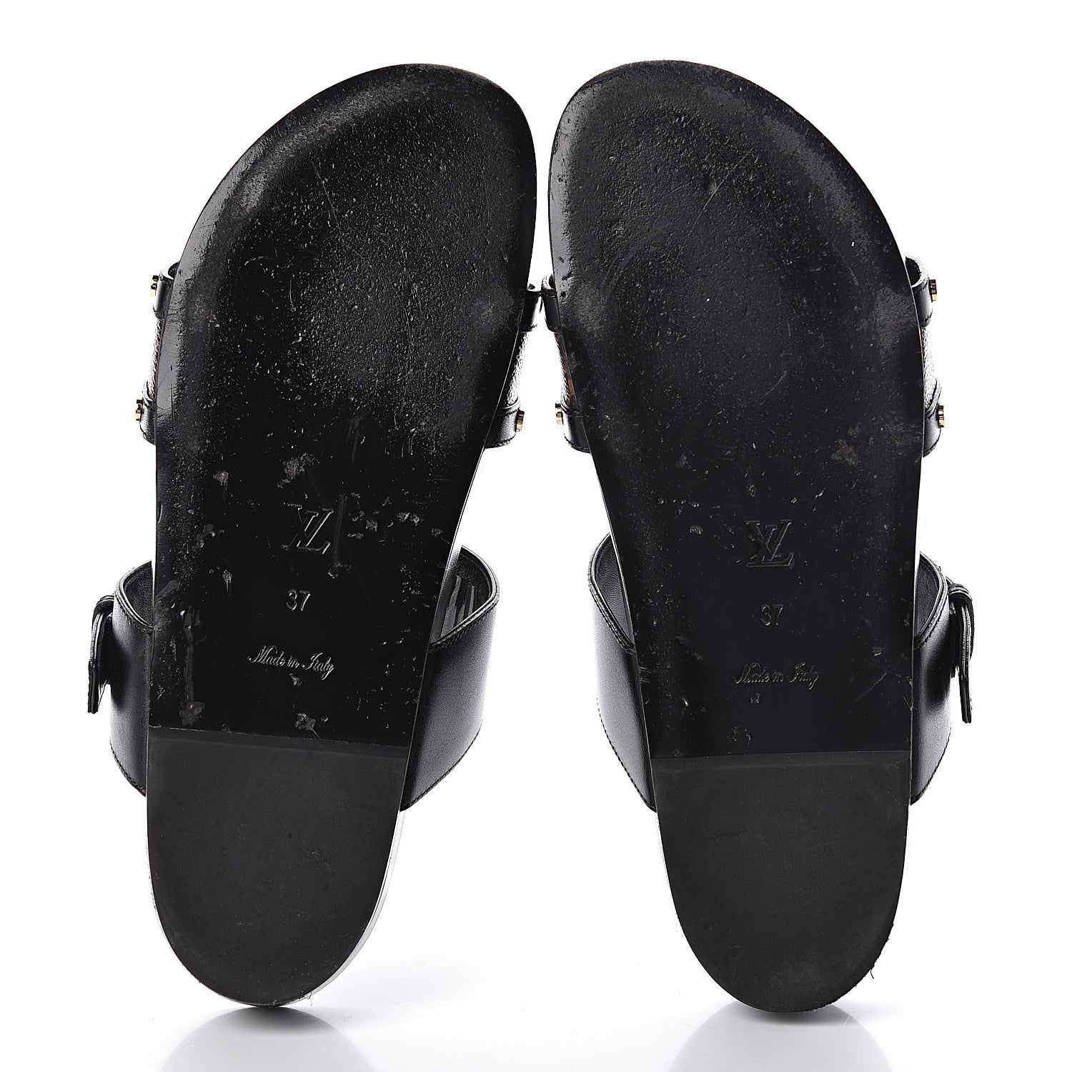 Louis Vuitton Bom Dia Flat Mule Sandals 37 Black 6 of 7