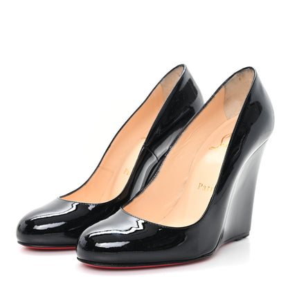 Christian Louboutin Patent Ron Ron Zeppa 80 Wedges 36.5 Black 4 of 8