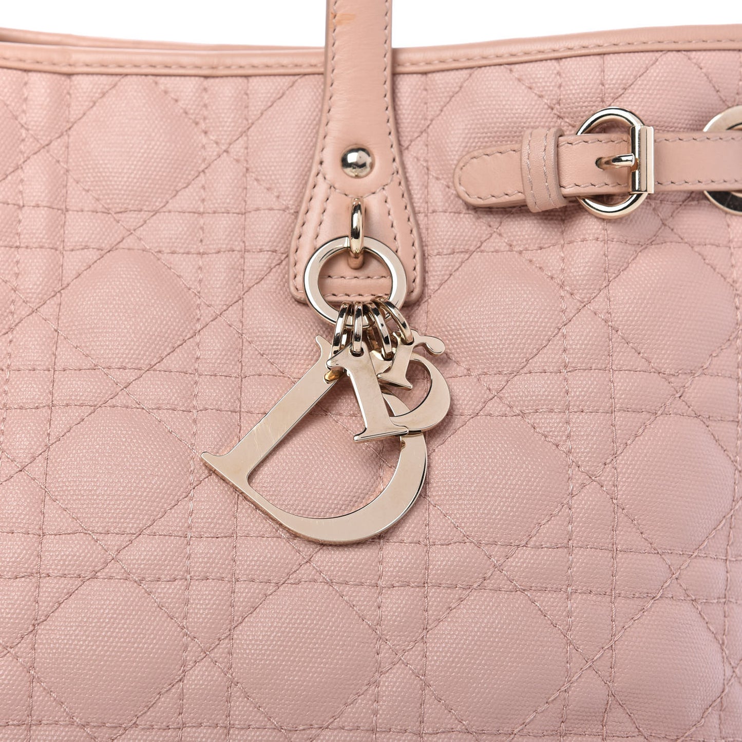 Coated Canvas Cannage Mini Panarea Tote Light Pink