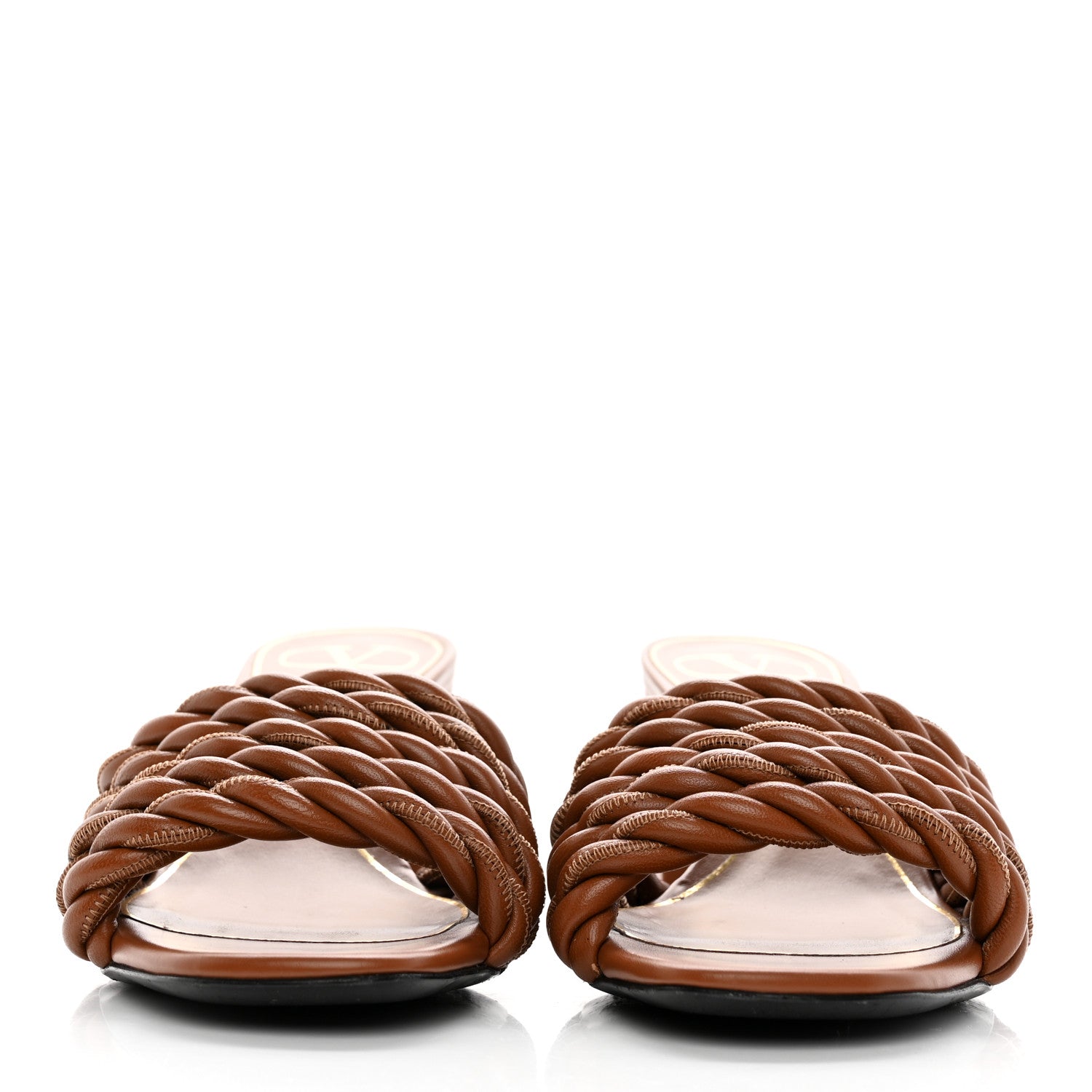 Valentino Garavani Nappa Rope 60mm Slide Sandals 36.5 Saddle Brown 2 of 16