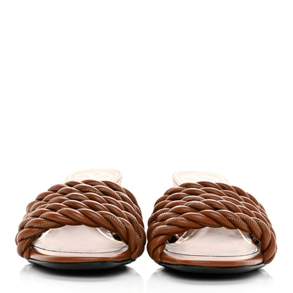 Valentino Garavani Nappa Rope 60mm Slide Sandals 36.5 Saddle Brown 2 of 16