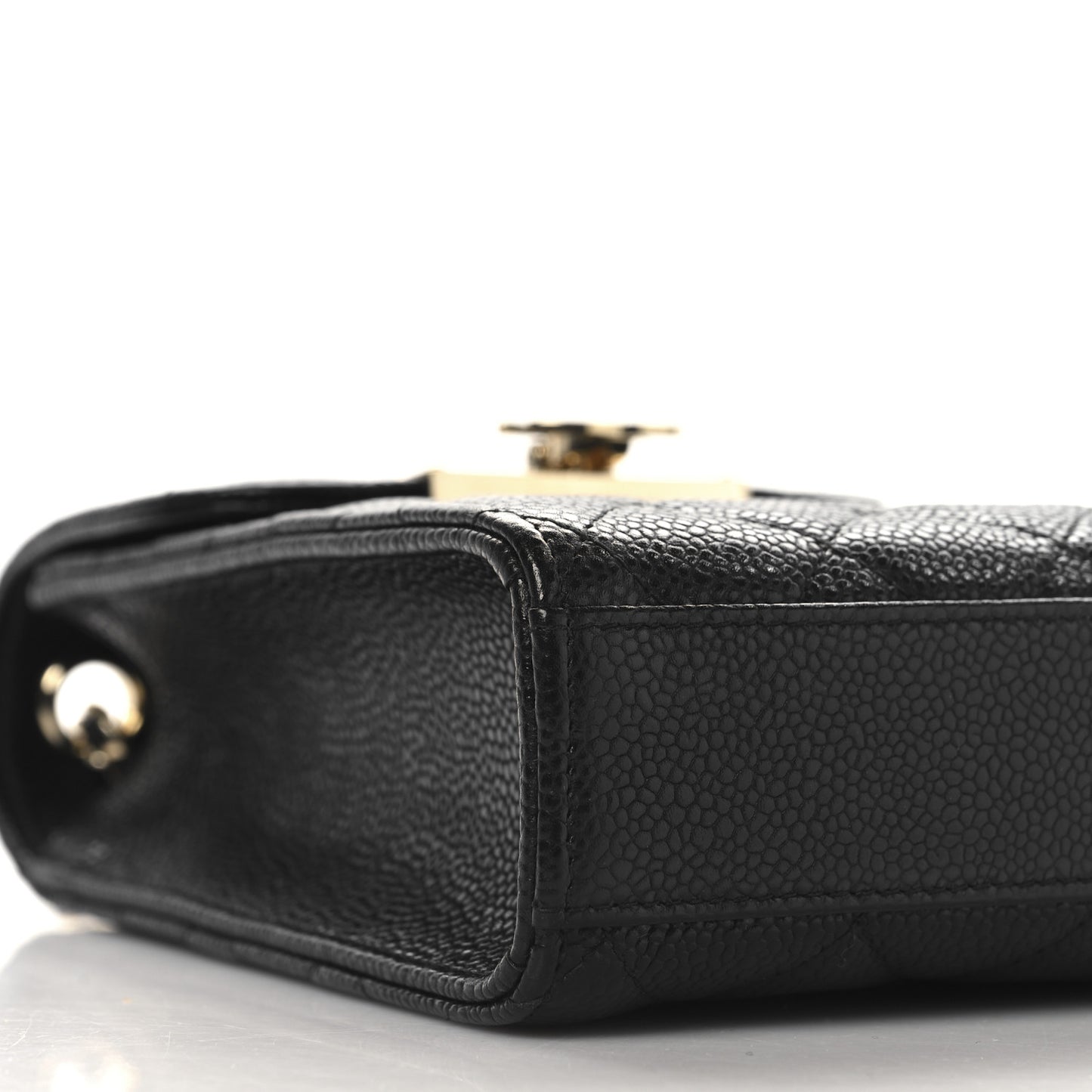 Caviar Quilted Golden Class Phone Holder Black Black