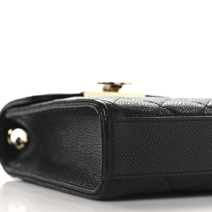 Chanel Caviar Quilted Golden Class Phone Holder Black Black 9 of 10