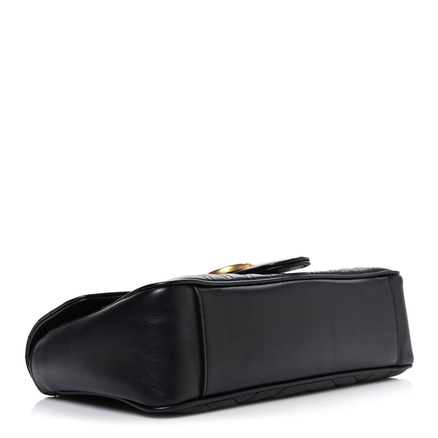 Gucci Calfskin Matelasse Small GG Marmont Shoulder Bag Black 4 of 11