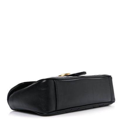 Gucci Calfskin Matelasse Small GG Marmont Shoulder Bag Black 4 of 11