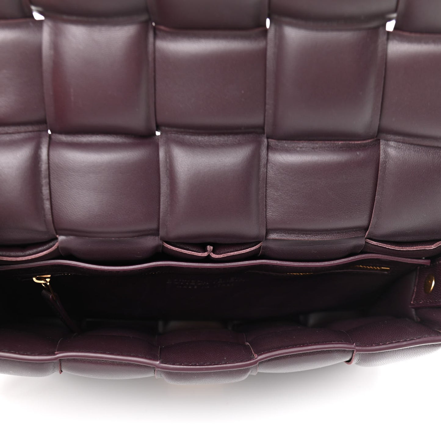 Nappa Maxi Intreccio Padded Cassette Crossbody Bag Grape