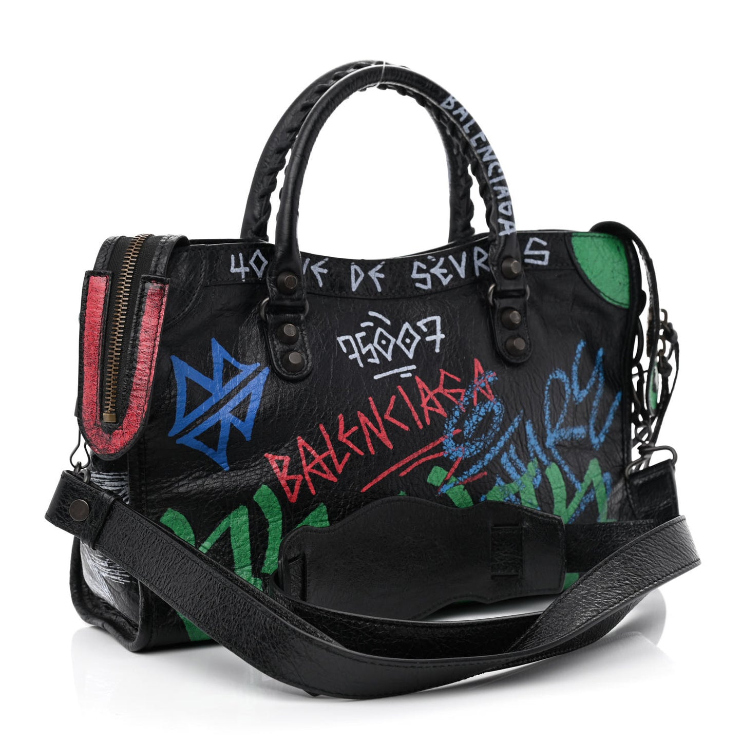 Agneau Graffiti All Over Classic Hardware S City Black Vert Rouge