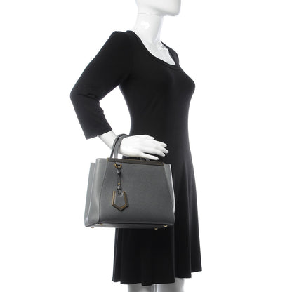 Fendi Vitello Elite Petite 2Jours Tote Grigio Grigio Chiaro 3 of 9