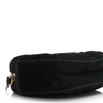 Gucci Velvet Matelasse GG Marmont Belt Bag 85 34 Black 8 of 9
