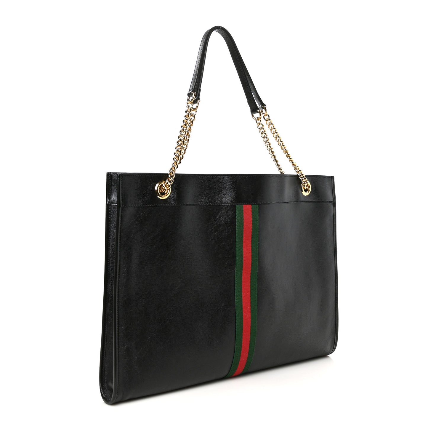Calfskin Large Rajah Chain Tote Black