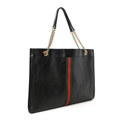 Gucci Calfskin Large Rajah Chain Tote Black 4 of 9