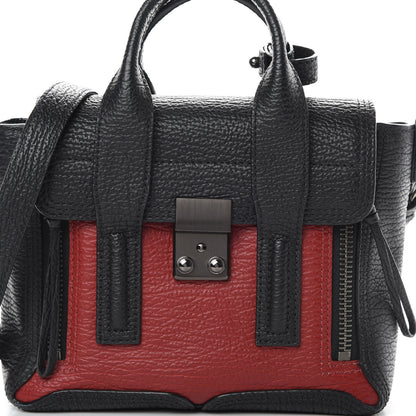 3.1 Phillip Lim 3.1 Textured Calfskin Mini Pashli Satchel Crimson Black 8 of 15