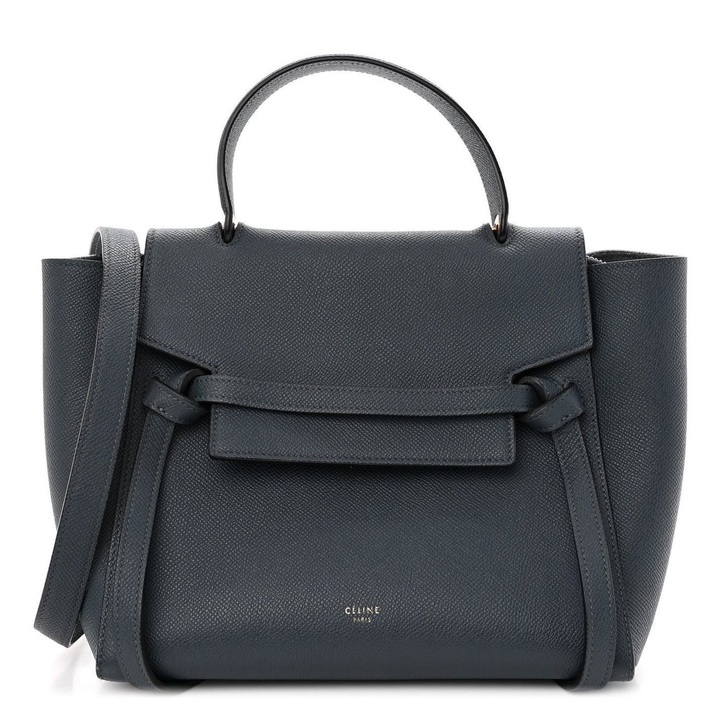 Baby Grained Calfskin Micro Belt Bag Steel Blue