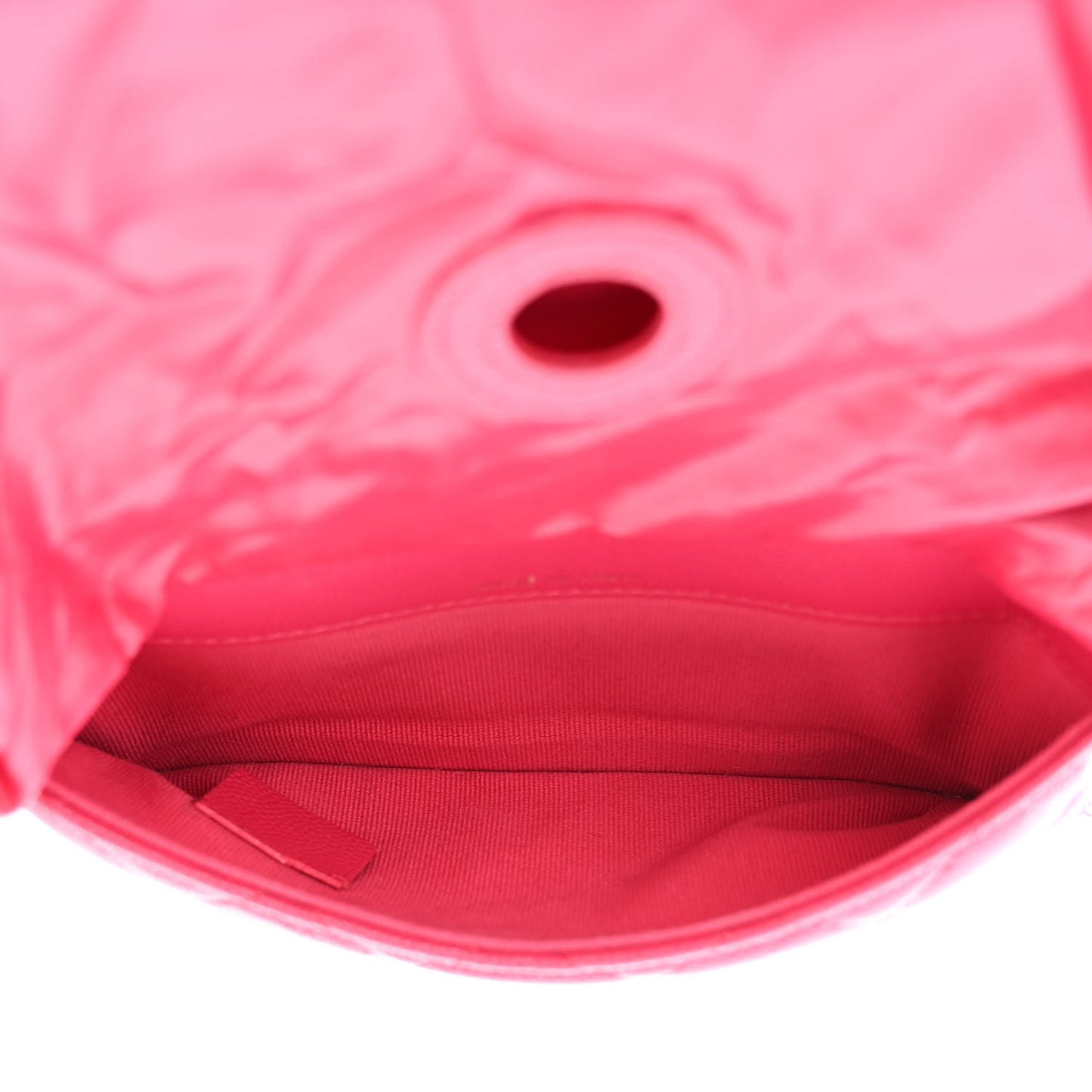 Caviar Fabric Quilted Foldable Tote With Chain Pink Multicolor