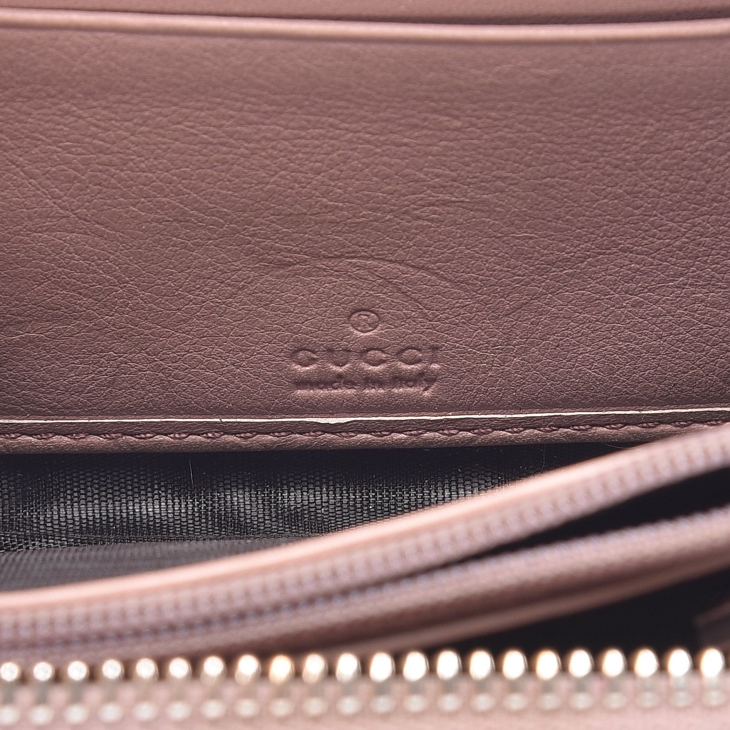 Gucci Patent Soho Compact Disco Zip Around Wallet Dark Cipria 6 of 12